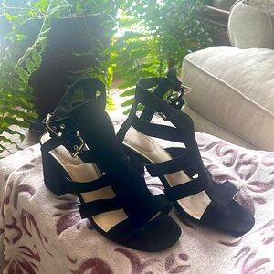 Black Strappy Sandals 10M